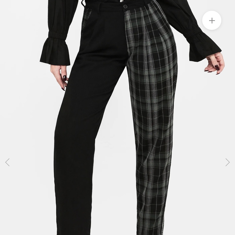 Disturbia Checkmate High Waisted Tapered Trousers